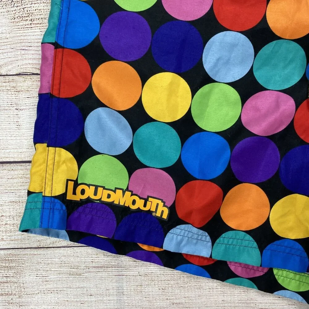 Loudmouth Swim Trunks Disco Balls Boardshort Men's Size Large